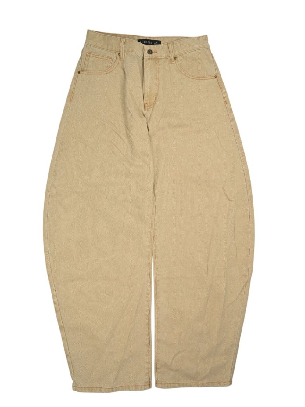 Lioness Tan Wide-Leg High-Rise Jeans